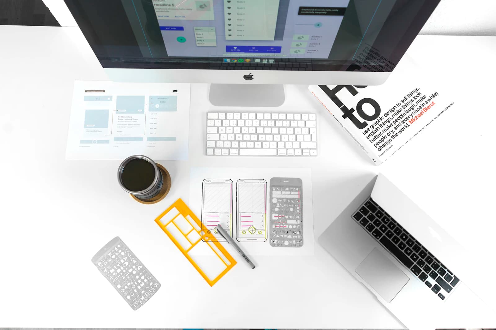 UX workspace with interface planning